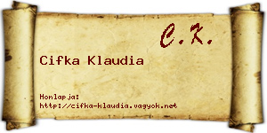 Cifka Klaudia névjegykártya