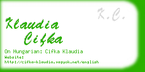 klaudia cifka business card